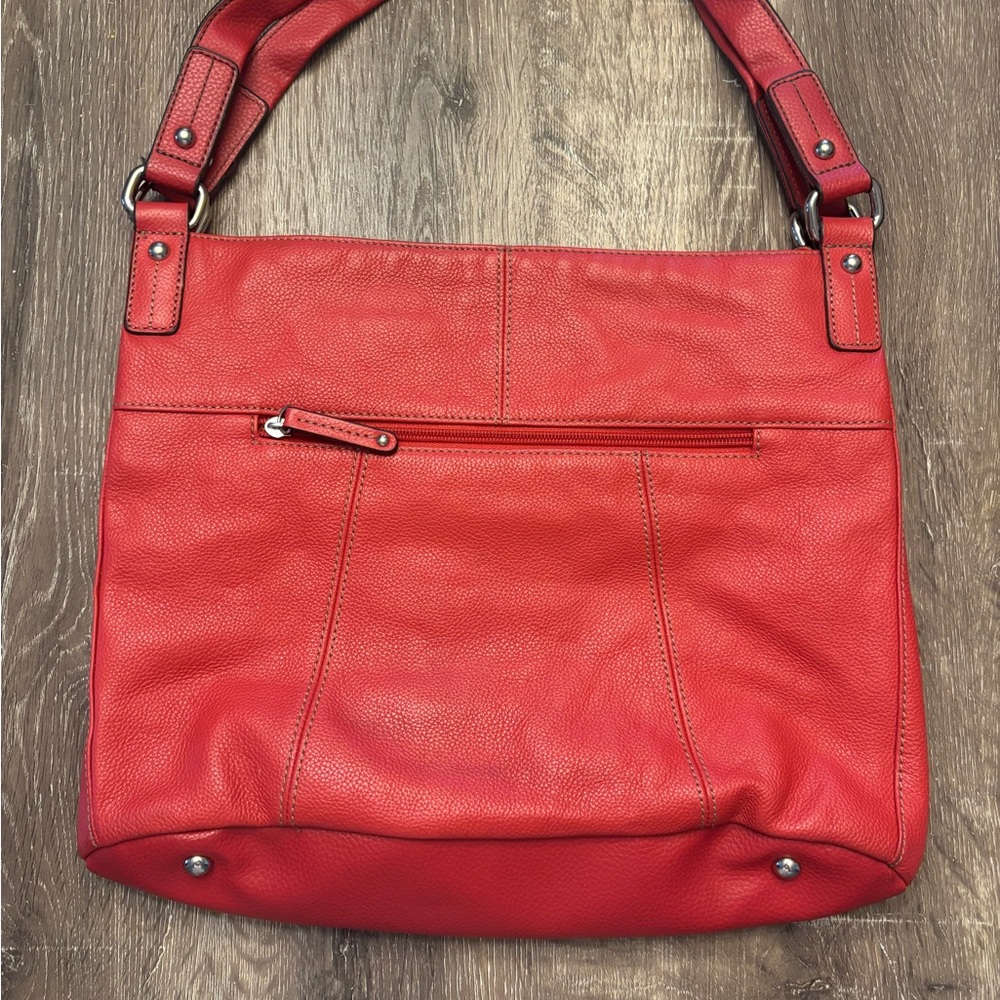 Tignanello Red Leather Shoulder Bag -